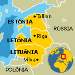 Localização dos Países Bálticos